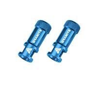 Granite Juicy Nipples Bouchons Démonte-Obus Valve Presta (Bleu) | alliage 6061, finition anodisée moletée, fait aussi bouchon anti-poussière, vendus par paire