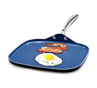 Granitestone Poêle à grille/gril plat antiadhésive 10.5 Blue avec surface à triple revêtement minéral et diamant ultra durable, poignée en acier inoxydable Stay Cool,