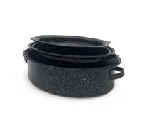 GRANITEWARE - Cocotte Roaster format moyen - Acier émaillé - Ovale - 4L - Ultra-légère - Cuisson dorée et moelleuse
