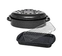 - Cocotte Roaster + Set 3 pièces à griller : plat à four, grille à rôtir et plateau de cuisson - Acier émaillé