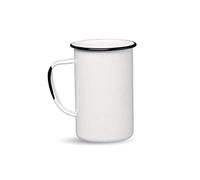 WARMCOOK Graniteware - Grand mug en acier émaillé - 620ml - Blanc - Style vintage
