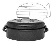 - Cocotte Roaster en acier émaillé + grille inox - Grand format
