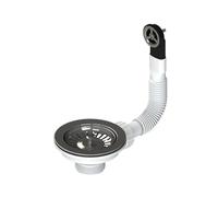 GRANMASTER Bonde à panier pour évier avec trop-plein - Bouchon evier cuisine - Crépine d'évier de Cuisine - Filtre evier cuisine - Dimensions universelles 114 mm (1 1/2")