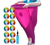 Granny Pants Yard Game, avec 12 Balles Rebondissantes et 1 Pompe, Ensemble de Sports Day Jeux, Pantalon de Jeu de Capture Amusant en Plein Air, pour Les Réunions de Famille et Les Fêtes