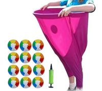 Granny Pants Yard Game, Ensemble de Sports Day Jeux, Pantalon de Jeu Fun Yard Catch, Jeux de Plein air Giant Pants, avec 12 Balles Rebondissantes et 1 Pompe, pour Enfants et Adultes