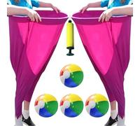 Granny Pants Yard Game Game - Granny Pantals Outdoor Game avec Balles Gonflables - Jeux de Plein air Géants pour Adultes et Famille - Jeux de Jardin avec Pompe Gonflable,Rouge,2 Pants+4 Ball