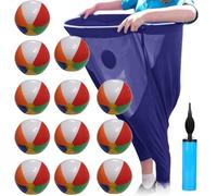 Granny Pants Yard Game, Giant Outdoor Games with 12 Bouncy Balls and 1 Air Pump, The Ultimate Backyard Party Game, Granny Pants Giant Outdoor Throwing Games (Bleu)