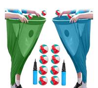 Granny Pants Yard Game,Granny Pants Outdoor Game,Funny Giant Stretchy Pants,Large Granny Pants Yard Game with 4 Bouncy Balls, Team Relay Family Reunion Field Games Set (2pcs)