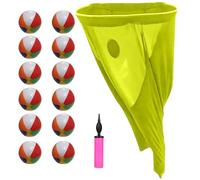 Granny Pants Yard Game, Pantalon Extensible avec 12 Balles Rebondissantes et 1 Pompe à Air, Jeu de Plein air avec balles rebondissantes, pour Les Loisirs en Plein air (Jaune)