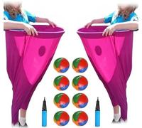 Granny Pants Yard Game Set for Adults, Oversized Funny Pants Toss Game with Bouncy Balls, Backyard Party Relay Challenge for Team Building, Reunions, BBQs & Outdoor Events
