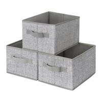GRANNY SAYS Boîtes de Rangement, Lot de 3 Boites Rangement Vetement, Boîte de Rangement Tissu pour Étagères, Paniers et Boîtes de Rangement pour Placard, Caisse de Rangement Pliable, Gris