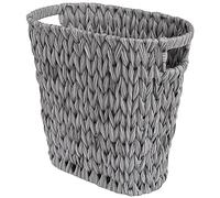 GRANNY SAYS Corbeille à papier décorative en plastique tressé, corbeille à déchets en osier imperméable et peu encombrante pour salle de bain et chambre à coucher 19 l - Gris