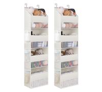 Granny Says Étagère Suspendue sur Porte à 4 Compartiments, Paquet de 2, Rangement Porte pour Chambre d'Enfant et Jouets, Beige