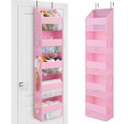 GRANNY SAYS Étagère Suspendue sur Porte à 5 Compartiments, Paquet de 1 Rangement à Suspendre Porte, Back of Door Hanging Organiser, Rose