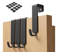 GRANNY SAYS Lot de 4 crochets de porte à suspendre - Noir - Usage unique - Crochets de placard à suspendre avec une grande capacité de charge - Pour toutes les portes standard