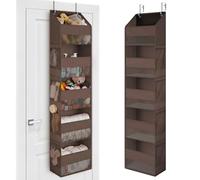 GRANNY SAYS Lot de 5 poches de rangement à suspendre pour porte arrière, organiseur de rangement derrière la porte pour chambre à coucher, salon, chambre d'enfant, marron