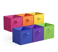GRANNY SAYS Lot de 6 bacs de rangement cubiques de 33 cm, cubes de rangement colorés, bacs de rangement en tissu pour étagères, bacs de rangement pour jouets pour chambre d'enfant, salle de jeux