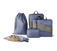 GRANNY SAYS Organisateur Valise, Lot de 6 Sac Compression Voyage, Rangement Valise Organisateur, Packing Cubes, Organiseurs de Bagage Imperméable per Vêtements, Chaussures et Cosmétiques, Bleu Marine