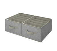 GRANNY SAYS Organisateurs Armoire Vetement, Lot de 2 Boites de Rangement Tissu, Organisateur Armoire Rangement pour Tee Shirt Pantalon, Rangement pour Vêtements et Penderies, Boîte Rangement Gris