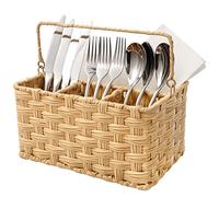 GRANNY SAYS Panier à ustensiles en osier, support à ustensiles de buffet, support de cuillère, organisateur de couverts, support de condiments, organisateur d'ustensiles pour comptoir