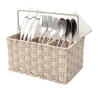 GRANNY SAYS Support à ustensiles en osier pour comptoir, panier en osier pour cuillère, argenterie, cuillère et fourchette