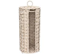 GRANNY SAYS Support Papier Toilette sur Pied, Panier de Rangement Osier, Porte Papier Toilette sur Pied, Rangement Papier Toilette, Réserves à Rouleaux de Papier Toilette, Panier Papier WC, Blanc