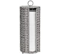 GRANNY SAYS Support Papier Toilette sur Pied, Panier de Rangement Osier, Porte Papier Toilette sur Pied, Rangement Papier Toilette, Réserves à Rouleaux de Papier Toilette, Panier Papier WC, Gris