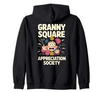 Granny Square Appreciation Society Fil de Dessin animé Mignon Sweat à Capuche