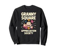 Granny Square Appreciation Society Fil de Dessin animé Mignon Sweatshirt