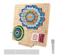 Granny Square Tendeur carré pour crochet 29,5 x 29,5 cm, planches de blocage en bois avec 30 broches en acier inoxydable et 5 aiguilles, planche de serrage Granny Squares pour petites pièces de tricot