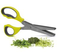 Granny's Kitchen - Ciseaux Cuisine à Herbes Aromatiques - 5 Lames en Acier Inoxydable & Peigne de Nettoyage - Outil Professionnel pour Coupe Alimentaire