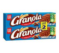GRANOLA Biscuits sablés nappés au chocolat au lait 2 x 200 g
