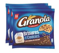 GRANOLA - Brisures de Cookies & Pépites de Chocolat - Topping Idéal pour Desserts et Glaces - Lot de 3 Sachets de 400 g