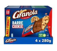 LU GRANOLA - 4 Boîtes de 10 Barres Cookie Granola - Pack Familial Format Pocket - Lot de Barres au Chocolat - Idéal pour le Goûter - Fabriqué en France - Lot de 4x280g