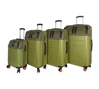 GRANT Highbred TSA007 Valise de voyage hybride à coque rigide et tissu tissé 50,8 cm, 66,1 cm, 71,1 cm, 8 roues à double rotation, vert militaire, Set of 4, Valise à roulettes extensible hybride