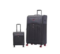 GRANT Valise légère et extensible à coque souple, 8 roues pivotantes et bagages de cabine, serrure à combinaison TSA, valise à roulettes et ensemble, Noir , jeu de 2, Valise