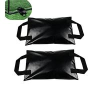 Grantien Sac Poids De Sable pour But De Foot, 2 Pièces Ancre Lestée avec Poignée Et Poche Intérieure, pour But De Hockey Filet De Golf, Non Rempli, PVC Noir 29 * 44 Cm