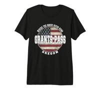 Grants Pass Oregon, Drapeau américain Vintage T-Shirt Haut de Gamme