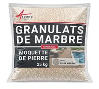 Granulats moquette de pierre marbre - Drainant & haute résistance 25 kg (jusqu'à 1,5 m²) Beige Marbre