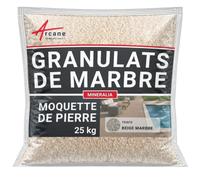 Granulats moquette de pierre marbre - Drainant & haute résistance - 25 kg (jusqu'à 1,5 m²) Beige Marbre - ARCANE INDUSTRIES