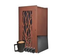 Granulebox - Rangement granulés de bois design - Fabriqué en France - Garantie 5 ans - Acier Thermolaqué - Idéal poêle à granulés - modele Arbre - finition Oxy - (Capacité de 55kg)