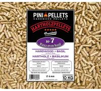 PINI Granulés de bois dur № 7 pour barbecue, pizza, four, basilic, 10 kg