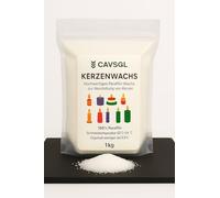 Granulés de cire de bougie - 1 kg - Blanc - Sous forme de poudre pour la fabrication de bougies - Granulés de cire de paraffine de haute pureté - Fabriqué en Allemagne CAVSGL