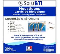 SOLU'BTI - Moustiques - 200 gr de Larvicide Biologique - BTI - Bacillus Thuringiensis