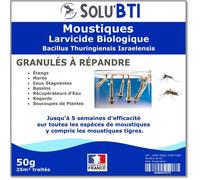SOLU'BTI - Moustiques - 50 gr de Larvicide Biologique - BTI - Bacillus Thuringiensis