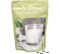 Granulés pour bougies parfumées à couler soi-même, Lemongrass, WENZEL, y compris 4 mèches & supports de mèche, 400 g