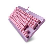 Granvela MechanicalEagle Z-77 Clavier mécanique rose - Panneau en aluminium - Commutateurs linéaires rouges - Rétroéclairé à DEL arc-en-ciel - N-Key Rollover - 87 touches Tenkeyless - Hot Swap