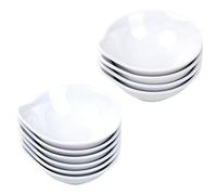 Granvoo 10pcs Petits Bols à Sauce, Bol à Trempette Rond, Bol à Confiture, Mini Bols de Service, Ensemble de Bols à Tremper, pour Trempettes et Sauces, Vinaigre, Ketchup, Condiments, Tapas (Blanc)