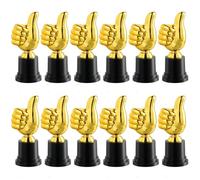 Granvoo 12 Trophées en Plastique, Petit Trophée Dorée 13 cm, Statuette Trophee pour Enfants, Scolaires, Football, Fêtes et Célébrations