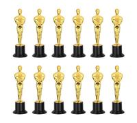 Granvoo 12 Trophées en Plastique, Petit Trophée Dorée 15,2 cm, Statuette Trophee pour Enfants, Scolaires, Football, Fêtes et Célébrations